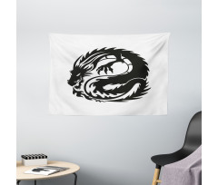 Serpent Belch Flames Wide Tapestry