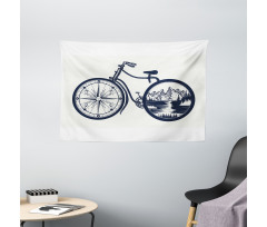 Compass and Landscape Wheels Wide Tapestry