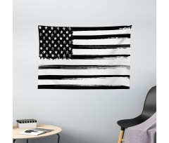 Grunge Monochrome USA Flag Wide Tapestry