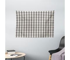 Rhombuses with Wavy Lines Wide Tapestry