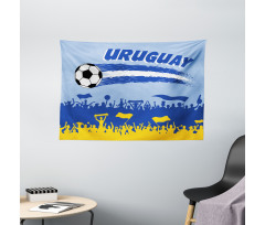 Supporters and Soccer Ball Wide Tapestry