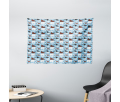 Arctic Animals Aquatic Wide Tapestry