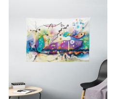 Modern Fine Art Paint Wide Tapestry