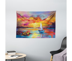 Impressionist Seascape Wide Tapestry