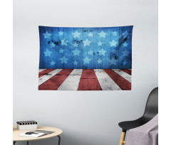 Grunge Stars Stripes Wide Tapestry