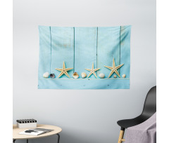 Nautical Stars Shell Wide Tapestry