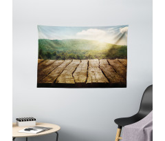 Mountain Side Landscape Wide Tapestry