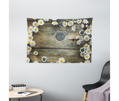 Fresh Spring Daisies Wide Tapestry