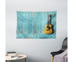 Guitar and Vintage Wall Wide Tapestry