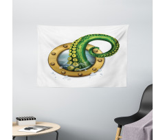Ship Porthole Tentacles Wide Tapestry