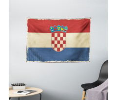 Vintage Look National Flag Wide Tapestry