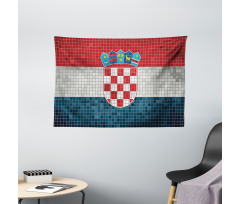 Flag with Mosaic Squares Wide Tapestry