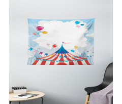 Circus Day Canvas Tent Wide Tapestry