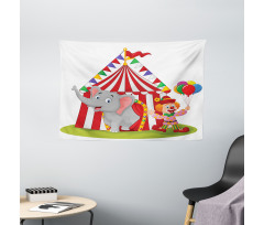 Circus Elephant Tent Wide Tapestry