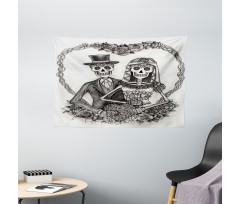 Spooky Valentines Marriage Wide Tapestry