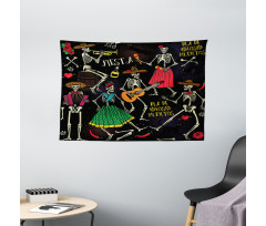 Dia de los Muertos Fiesta Wide Tapestry