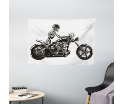 Crazy Halloween Motorbike Wide Tapestry