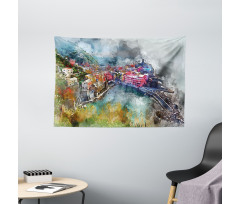 Aerial Village Wide Tapestry