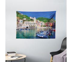 Panoramic Italian Village Wide Tapestry