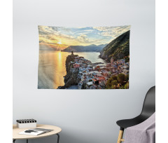 Sunrise View with Cliffs Wide Tapestry