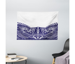 Polish Flourish Bird Print Wide Tapestry