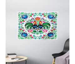 Traditional Polish Rooster Wide Tapestry