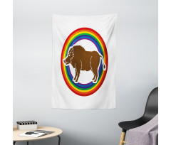 Wild Hog Boar in Rainbow Tapestry