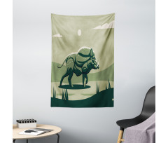 Wild Boar with Tusks Art Tapestry