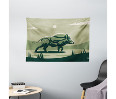 Wild Boar with Tusks Art Wide Tapestry