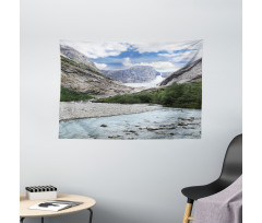 Norwegian Mountains River Wide Tapestry