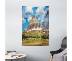 Rugged Peak and Cloudy Sky Tapestry