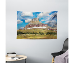 Rugged Peak and Cloudy Sky Wide Tapestry