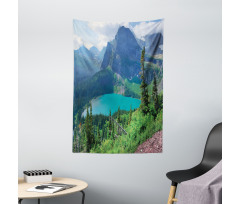 Grinnell Lake and Mountains Tapestry