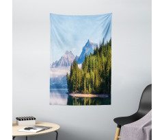 Forest with Misty Mountains Tapestry