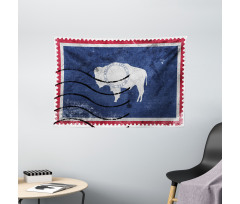 Old Postage Stamp Like Flag Wide Tapestry