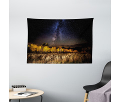 Milky Way Aspens and Tetons Wide Tapestry