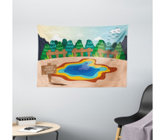 Cartoon Prismatic Spring Wide Tapestry