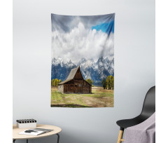 Rustic Wooden Cottage View Tapestry