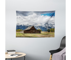 Rustic Wooden Cottage View Wide Tapestry