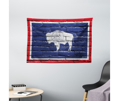 State Flag Paint on Bricks Wide Tapestry