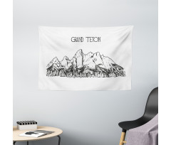 Simple Sketch Grand Teton Wide Tapestry