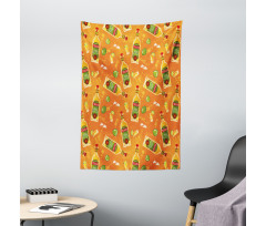 Shot Glasses Bottles Limes Tapestry