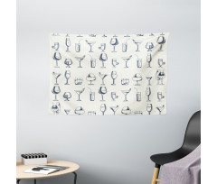 Alcohol Beverages Cocktails Wide Tapestry