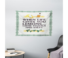 Mexican Drink Words Wide Tapestry