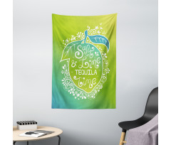 Vibrant Ombre Text on Lemon Tapestry