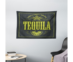 Vintage Alcohol Themed Text Wide Tapestry