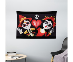 Sugar Skull Art Wide Tapestry