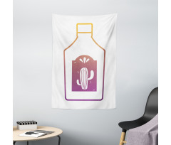 Ombre Outline Bottle Cactus Tapestry