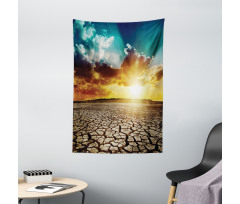 Sunset Cracked Earth Tapestry