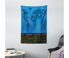 Departure Board World Map Tapestry